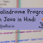 Palindrome Program in Java in Hindi Palindrome Program in Java in Hindi