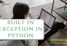 Built-In Exceptions in Python| built-in exception in python example built in exception in python