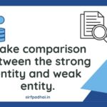 Make comparison between the strong entity and weak entity. make comparison between the strong entity and weak entity.