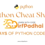 100 days of python code pdf | Python Cheat Sheet Python Cheat Sheet